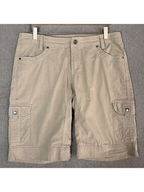 Kuhl Splash 11 Womens Cargo Hiking Shorts Size 12 Taupe Stretch Bermuda Gorpcore